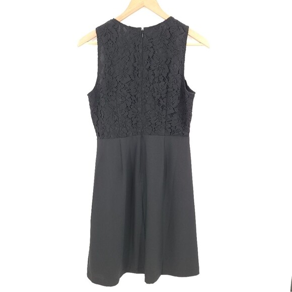 Ann Taylor Factory Floral Lace Dress Black Fit Flare Party Wedding Cocktail NWT - Picture 5 of 13